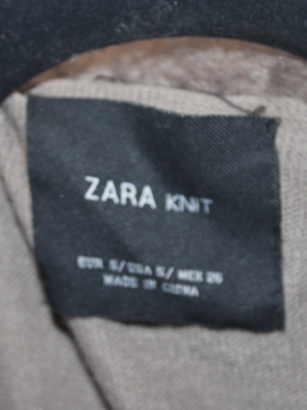 Zara Knit Chocolate Brown Faux Fur Patchwork Jacket - Size Small - Picture 4 of 5